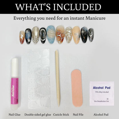 Lavender Pink Silver Abstract Press On Nails Elegant False Nails Gem Accent Glue On Nails Unique Modern Nail Set