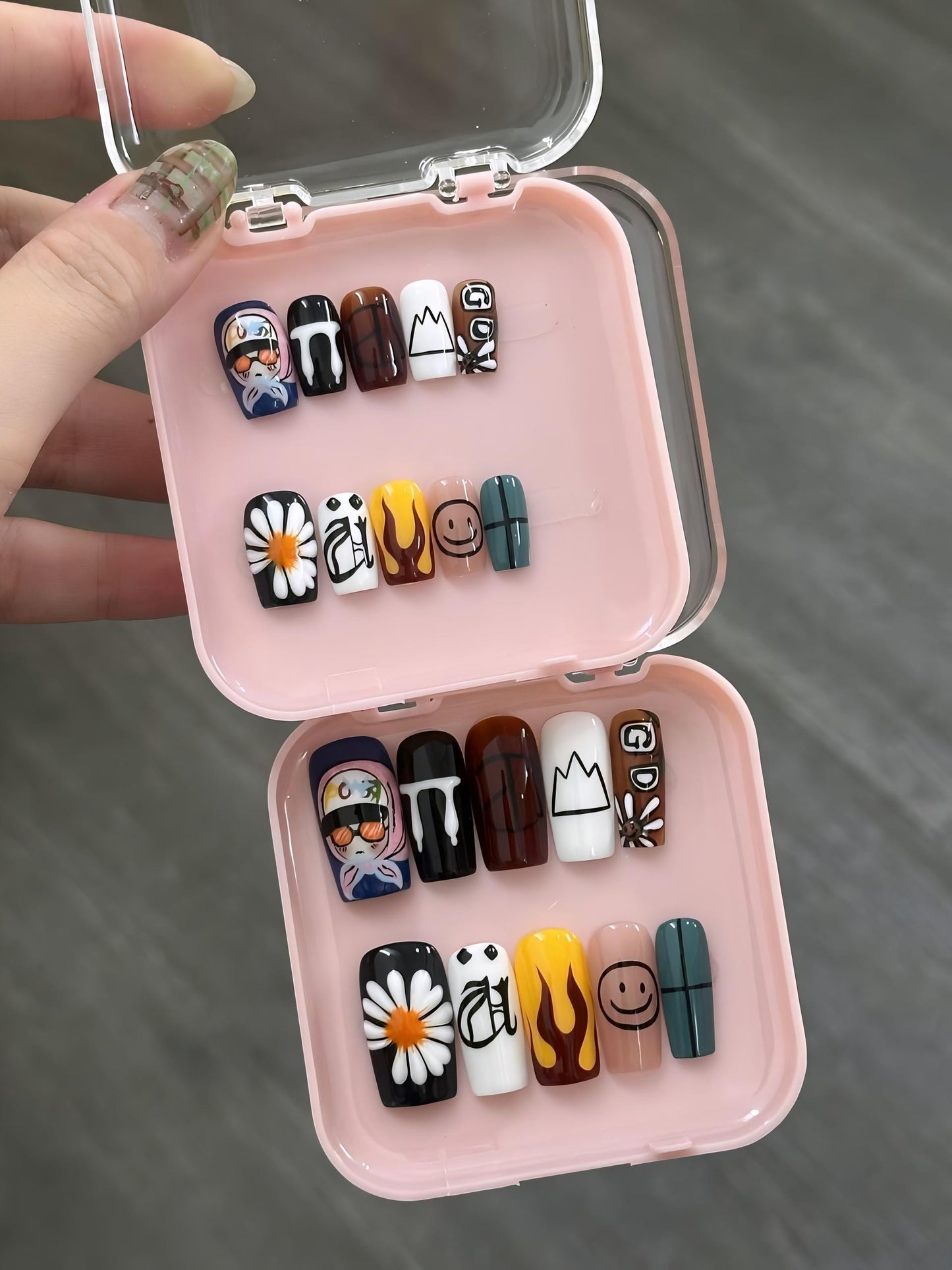 G-Dragon Press on nails cute design | Summer press on nails | Almond  Bow Press Ons Elegant Gdragon Cute Design